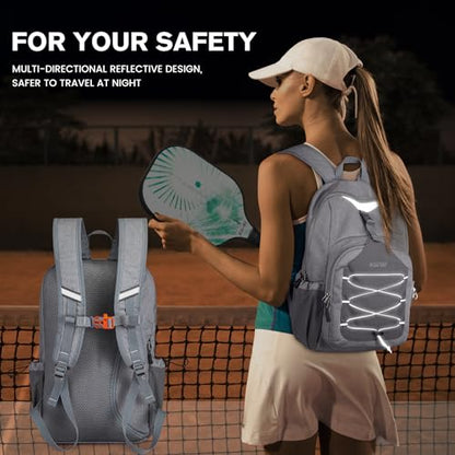 G4Free Pickleball Bag, Pickleball Backpack for Women and Men, Padel Bag Fits 2 to 4 Paddles, Gifts for Pickleball Lovers - color: Lightgrey