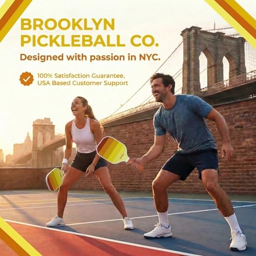 – Carbon Fiber Pickleball Paddles – USAPA Approved, Honeycomb Core, Cushioned Grip, Lightweight Design – Single Paddles & Paddle Sets - color: Yellow Sunset - Single Paddle