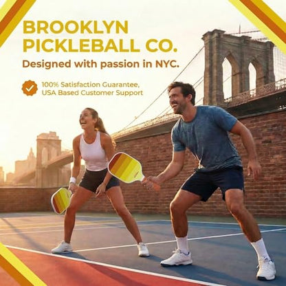 – Carbon Fiber Pickleball Paddles – USAPA Approved, Honeycomb Core, Cushioned Grip, Lightweight Design – Single Paddles & Paddle Sets - color: Yellow Sunset - Single Paddle