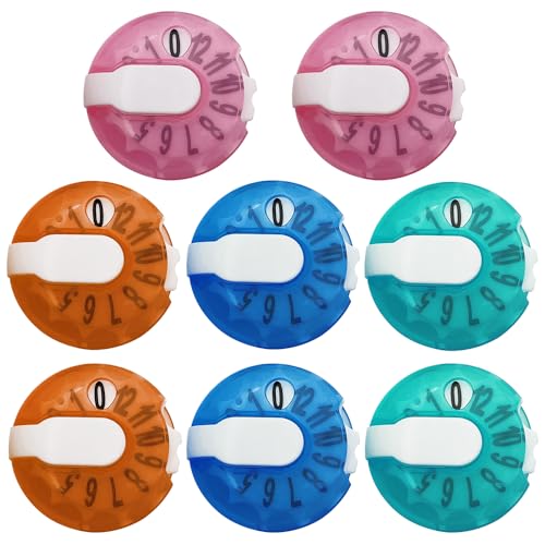 Golf Score Counter - 8-Pack Mini Stroke Trackers, Multi-Colored Compact Golf Scoring Tools for Easy Use on The Green, Portable Golf Scorekeeping Accessories