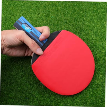 2 Pcs Table Tennis Racket Set Short Handle Pong Paddle Kit with Balls Poplar Rubber for Training Beginners and All Skill Levels
