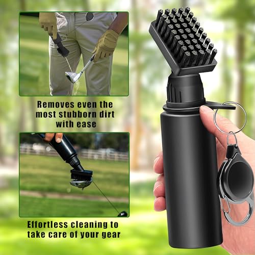 3 Pack Golf Towel with Golf Club Brush Cleaner Set with Water Bottle –Golf Accessories Gift Set for Men & Women, Cleaning Kit for Clubs & Balls Cleaning Brush Tools Gifts for Golfers