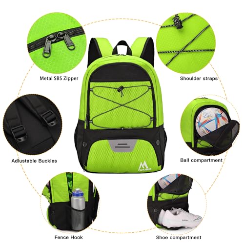 Hsmihair Soccer Bag-Soccer Backpack&Backpack for & Football Volleyball & Basketball,with Ball Compartment and Separate Cleat