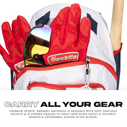 Franklin Sports MLB Gameday Baseball + Softball Backpack – Adult +Youth Equipment + Bat Bag – Stores Batting Gloves, Helmet, Cleats + More - Waterproof Premium Batpack