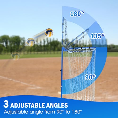 Winthai Volleyball Setter Training Net, Volleyball Training Equipment with 3 Angle and 8-10FT Height Adjustments Serve Trainer for Serving, Spiking & Setting Drills Indoor Outdoor Practice Target Net