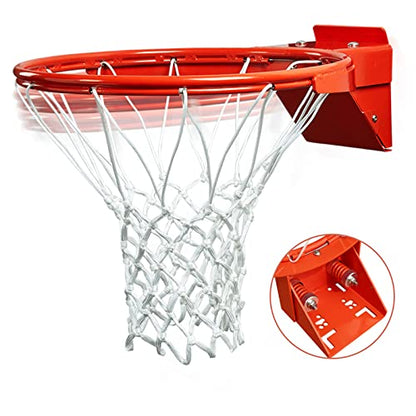 Breakaway Basketball Rim, Heavy Duty Flex Rim Replacement 5/8-In, Standard Goal Reinforced Mounting Bracket Fit Most Size Backboards Indoor and Outdoor - style: 2-springs basketball rim