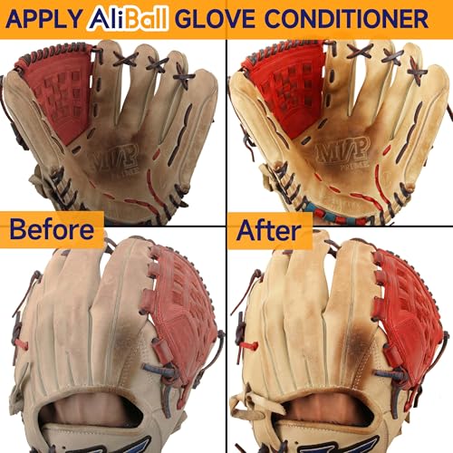 AliBall Baseball Glove Break-in Kit - Complete Set with Glove Mallet, Oil, Conditioner, Wrap, Brush & Cloth - Quickly Soften & Shape Your Baseball/Softball Mitt (Pro Classic)