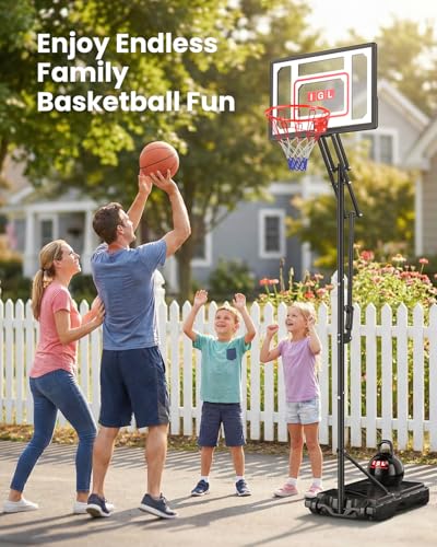 IGL Kids Basketball Hoop Outdoor Adjustable, 33 Inch Portable Basketball Goal with PC Backboard, Fillable Base & 40 lb Weight Ball for Backyard & Driveway - color: Red-Pro