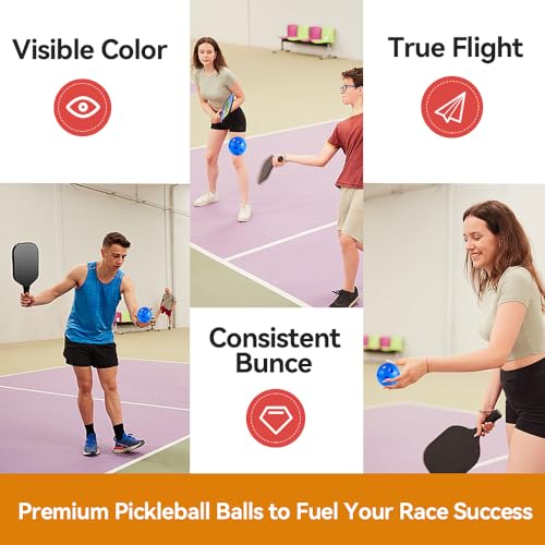 Indoor Pickleball Balls - 4/6 Pack 26 Holes - USAPA Standard - High Resilience & Durability Blue Balls