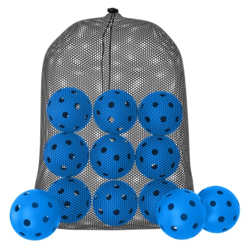 Great Call Athletics | Indoor Pickleballs USA Pickleball Approved Official 26 Hole Balls Sports Tournament Pack Free Mesh Bag - color: Blue, style: 12 Pack