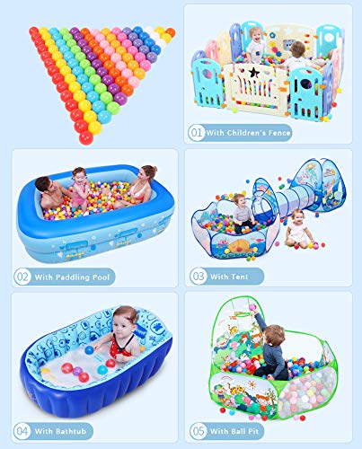 MoonxHome Ball Pit Balls for Toddlers, BPA Free Crush Proof Plastic Toy Balls for Ball Pit, Children's Pool Water Toys, Macaron Ocean Balls for Play Tent 2.15 Inch Pack of 100 200 500 800 1000 - color: M-grey