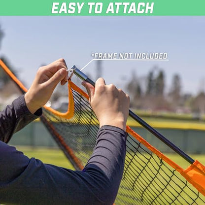 GoSports Replacement 7 x 7 ft Baseball Net - NET ONLY - Frame NOT Included - Choose Your Color - color: Orange