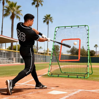 Baseball Rebounder Net,6x4FT Adjustable Pitch Back Baseball Rebounder for Softball Lacrosse, Pitching Throwing Catching Trainer Gifts