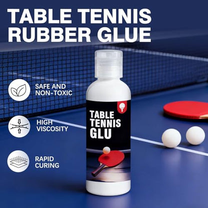 150ml Table Tennis Glue Kit - Includes 6 Sponges for Quick & Easy Table Tennis Rubber Replacement