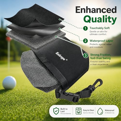 Kairsya Golf Club & Ball Cleaner Bag, 100% Leak-Proof Portable Golf Washer Pouch, Detachable Clip, Scratch-Free Microfiber Brush, Club Cleaning Kit & Groove Cleaner, Golf Gifts & Gear for Men Women