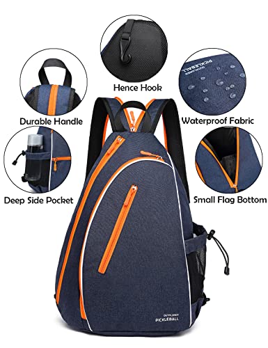 Pickleball Bags for Women Pickleball Paddle Bag Sports Adjustable Sling Bag with Fence Hook Crossbody Backpack Fits to the Courts