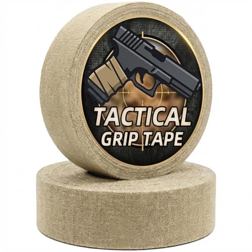 2 Rolls Magsaddle Gun Grip Tape, Non-Reflective, No Residue Goon Grip Tactical Tape for Pistol, Handgun, Rifle, Sports, Tool, Pull Up Bars, Handles, Bats, Rackets, Gym Equipment, Handrails - color: FDE