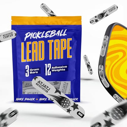 ATJATJ 12 Pcs Gray Lead Tape for Pickleball Paddles, 3g per Piece High-Performance Adhesive Tape, Pickleball Paddle Weight Strips, Lead Tape for Golf Clubs, Tennis Rackets Increase Control & Power