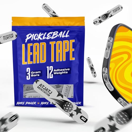 ATJATJ 12 Pcs Gray Lead Tape for Pickleball Paddles, 3g per Piece High-Performance Adhesive Tape, Pickleball Paddle Weight Strips, Lead Tape for Golf Clubs, Tennis Rackets Increase Control & Power
