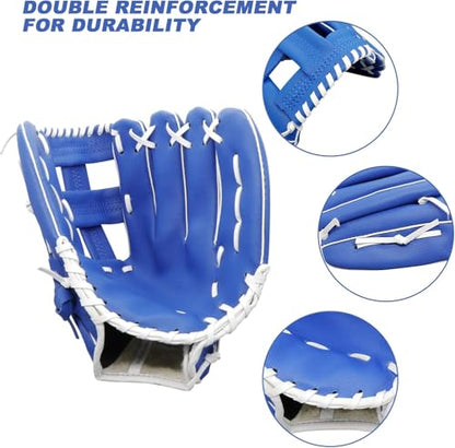 Baseball Glove for Adults & Youth | 10.5-12.5 Inch Training Outfield Mitt | Premium Synthetic Leather | Right-Hand Throw Baseball Softball - color: Blue, size: 11.5 inch
