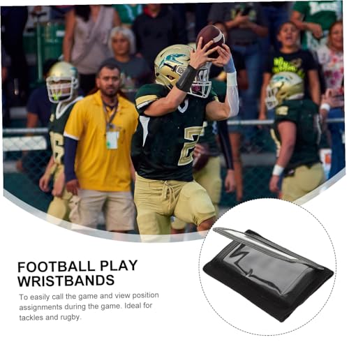 Football Wristbands Quarterback Play Insert Wristband for Outdoor Sports, Black Tactical Forearm Protector Sweatband for Rugby and Football Training, Size M