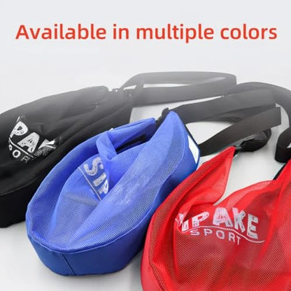 Basketball Carrying Bag with Multiple Compartment Adjustable Shoulder Strap Nylon Crossbody Bag for Training - color: Black