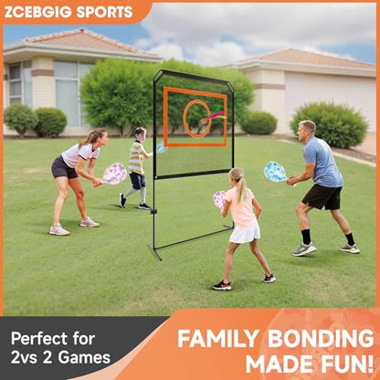 Portable Pickleball Net – Regulation Size Outdoor & Indoor Paddle Game Set with Ball Catch Net & Removable Target – Heavy Duty Steel Frame, Carry Bag – Family Fun for Backyard, Park, Beach