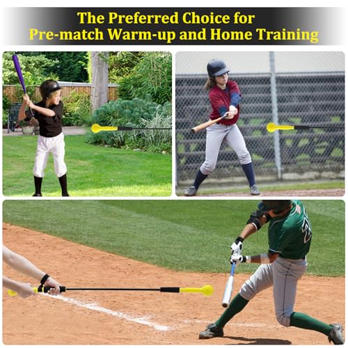 Baseball Hitting Stick,Batting Practice Equipment for Baseball and Softball,Extended Handlebar with Grip Strap,Ideal One-on-One Baseball Training Equipment - style: Softball & Baseball Swing Trainer