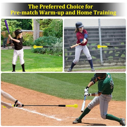 Baseball Hitting Stick,Batting Practice Equipment for Baseball and Softball,Extended Handlebar with Grip Strap,Ideal One-on-One Baseball Training Equipment - style: Softball & Baseball Swing Trainer