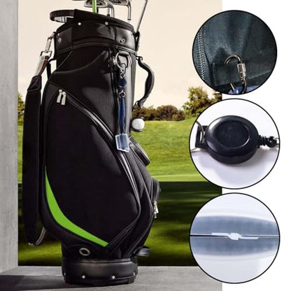 OBTANIM 2 Pack Golf Club Brush Groove Cleaner Tools with Retractable Zip-line Aluminum Carabiner for Golf Club Bag Accessories - color: Red and Black