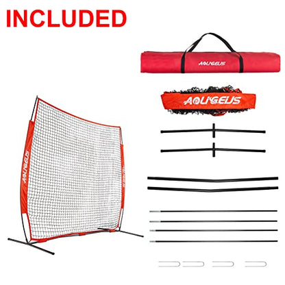 Sports Barrier Net,Sports Net,Barricade Backstop Net,Perfect for Baseball,Softball,Soccer, Basketball,Lacrosse - style: 7X7Ft-Red