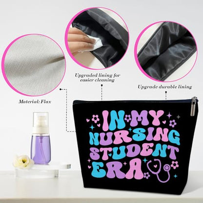 Nurse Makeup Bag, In My Nursing Student Era Cosmetic Pouch for Purse, Nursing Gifts for Women Practitioner, Nurse Essentials Zipper Pouch - color: multicolor0206