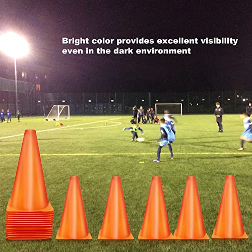 Cones Sports 9 Inch, 15 Pack Training Cones for Soccer Practice, Agility Field Cone Set for Drills Football Basketball, Plastic Cones for Outdoor Indoor Games