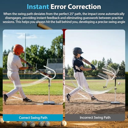 25° Baseball Swing Path Trainer, Upgraded All-Aluminum Tubing Clamps Bat Path Trainer, Softball & Baseball Swing Path Trainer