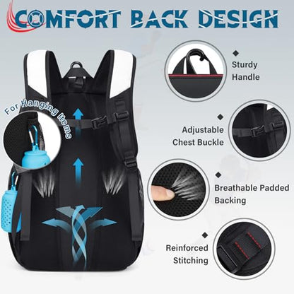Baseball Bag Lightweight Softball Bags for Adults Youth 40L Large Baseball Backpack with Shoe Compartment, Helmet Holder, Fence Hook Waterproof Softball Bats Bag for T-Ball & Softball Equipment - color: Black & Red