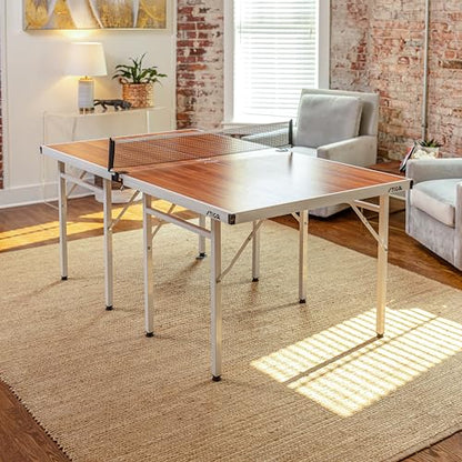 STIGA Space Saver - Compact Ping Pong Table - Separate Table Halves - Regulation Height - No Assembly Required - color: Brown