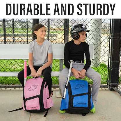 Tonesport Baseball Bag - Backpack for Baseball, Softball, Tball - Adults & Youth Bat Bag - color: Blue, style: Youth Baseball Backpack