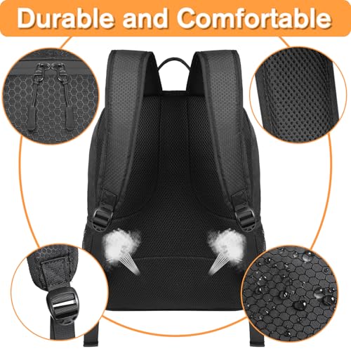 YOREPEK Soccer Backpack,Soccer Bag with Ball Holder, Water resistant Sport Equipment Bags Fit Basketball Volleyball Football - color: Coal Black