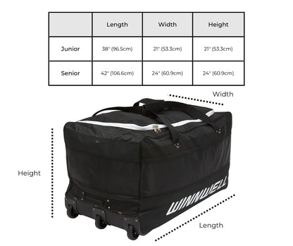 Winnwell Hockey Wheel Goalie Bag - Large Equipment Bag with Wheels to Store Goalie Gear - Made for Ice & Field Hockey Goalies