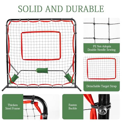 Soccer Rebounderr Net,Soccer Training Equipment for Backyard for Control, Passing Practice, Easy Setup - size: 3,7FT*3.7FT