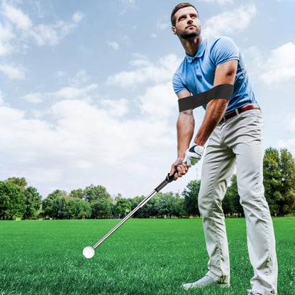 Retractable Golf Swing Trainer with Golf Swing Band-Telescopic Club Retractable Golf Swing Training Aid with Golf Grip Trainer/Tempo Stick Golf/Warm Up/Indoor Golf Practice - color: Black-For Right Hand