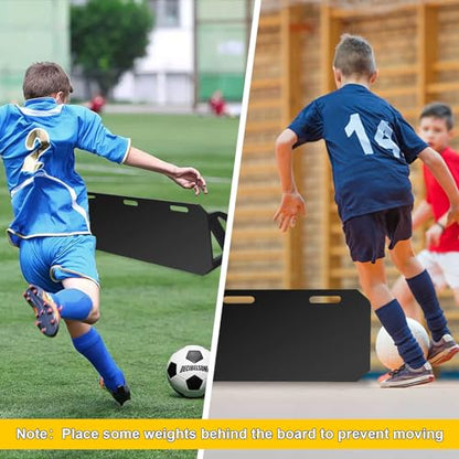 Upgrade 3-Angles Soccer Rebounder Board, Portable Soccer Wall for Adults & Kids, Foldable Soccer Training Equipment for Passing & Shooting Practice - color: Black, style: 32"x12"