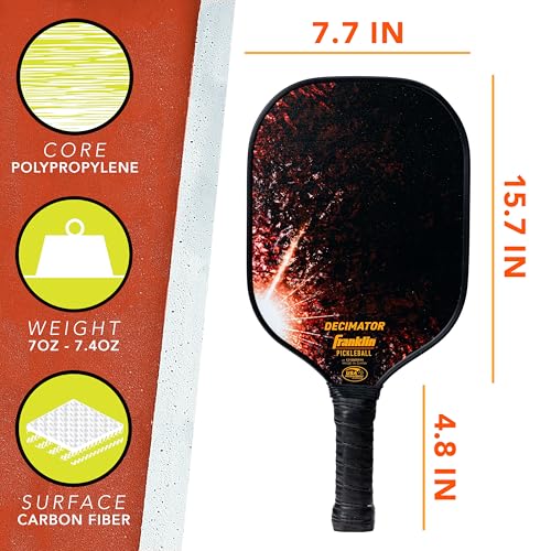 Franklin Pickleball 2 Player Carbon Fiber Paddle and X-40 Pickleball Set - (2) Carbon Fiber Paddles - (4) X-40 Balls - USA Pickleball Approved - style: Orange