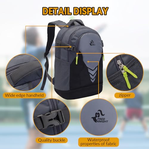 Bseash 35L Basketball Backpack, Large Sports Bag with Separate Ball compartment, for Basketball Soccer Volleyball Hiking Travel - color: Light Gray