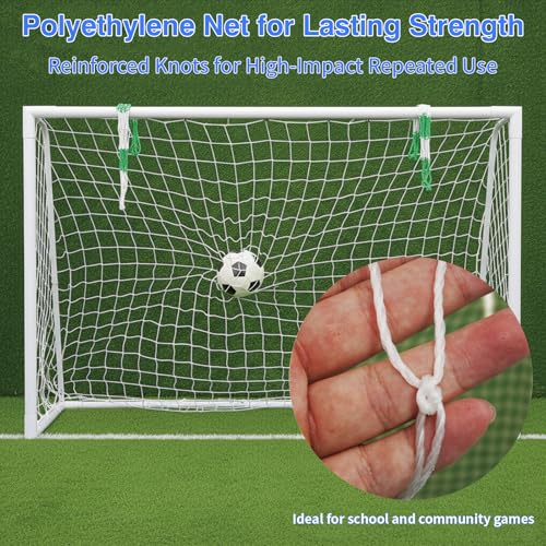 24x8 FT Soccer Goal Net Replacement 2-Pack – Heavy Duty Polyethylene Net with Reinforced Edges for Backyard, Field, Practice, Tournament – No Frame Needed - size: 10 x 6.5FT-2mm