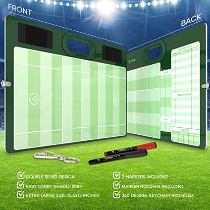 Dry Erase Lacrosse Coaching Board 15x10.5” – Includes 2 Markers, Whiteboard for Coaches, Training Equipment & Accessories, Perfect Coach Gift