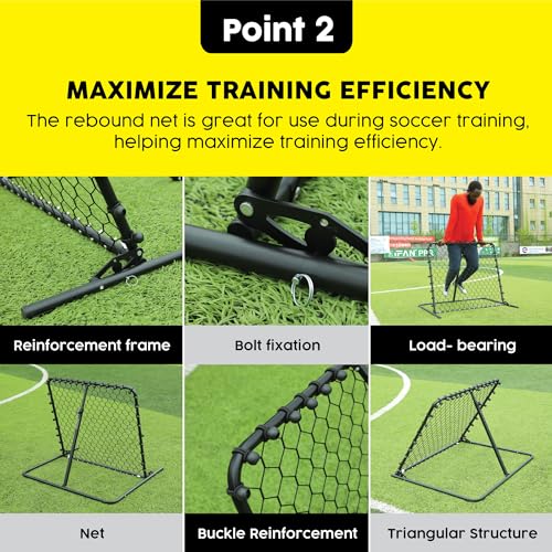 Advanced Soccer Rebounder Bounce Back Net with 16 Angle Adjustments - Durable and Versatile Sports Netting Board for Training and Matches
