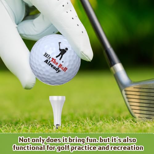 Realspring 13 Pcs Funny Golf Ball Gift Set Humor Golf Set with Funny Sayings Includes 8 Balls, 4 Tees, 1 Gift Box, Golf Ball and Tee Accessories Novelty Gifts for Dad Husband Grandpa and Golf Lovers