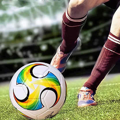 ABAJI Soccer Ball Size 3 4 5 Kids Toddlers Toy Gift Colorful Pattern Practice Training Boys Girls Come with Inflator