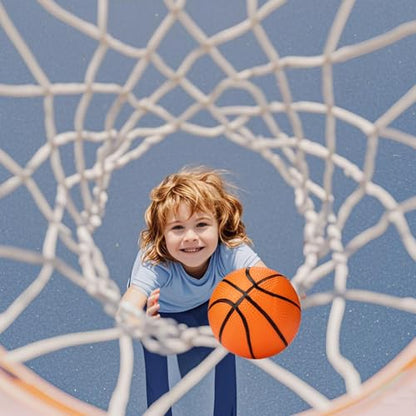 Gejoy 7 Inch Mini Basketballs Set of 3 with Ball Pump Needles Inflatable Mini Hoop Basketball Replacements Pool Party Balls Kids Adults Indoor Outdoor Sports Summer Beach Games, Orange